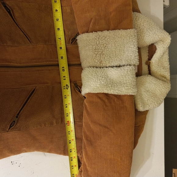 Xhilaration Coat Jacket Beige Corduroy & Leather Moto Detach Collar Size… - Picture 6 of 9